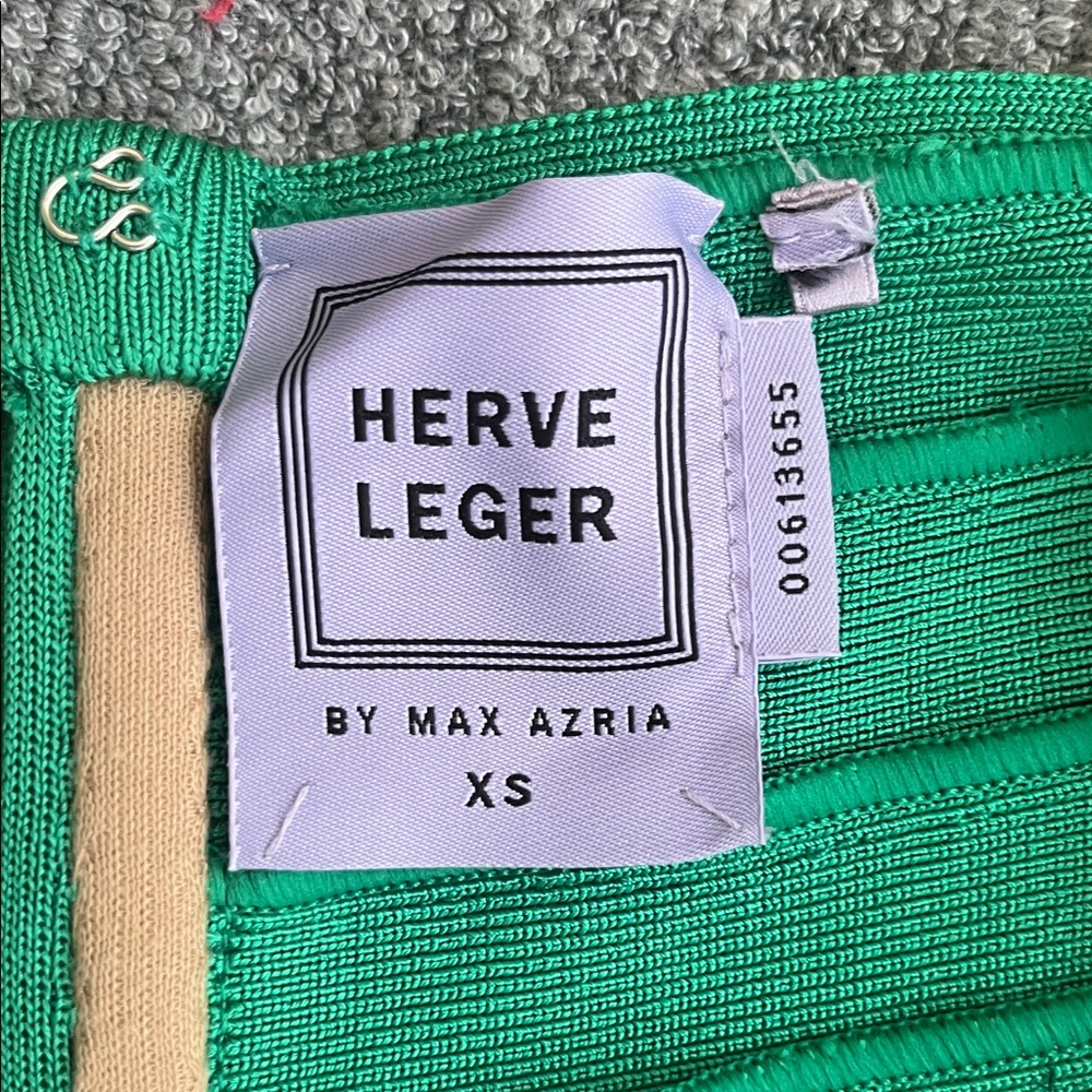 Herve Leger Strapless Emerald Dress - Picture 2 of 3
